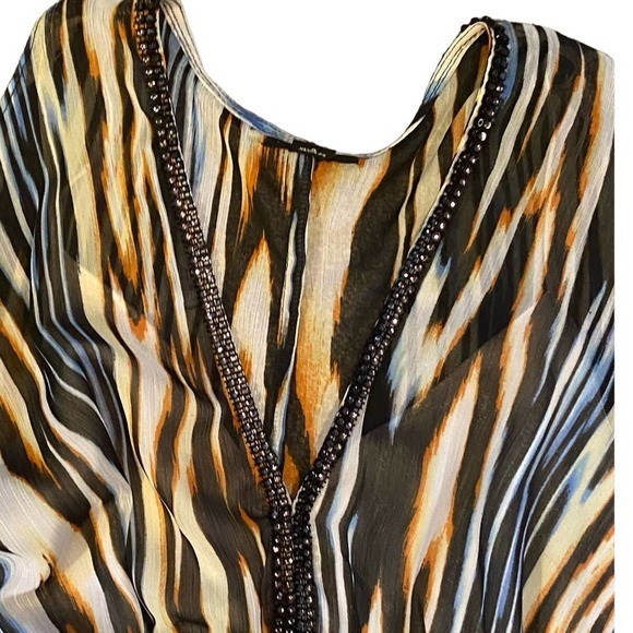 Allen B. By Allen Swartz Flowey Off Shoulder Boho Long Maxi Dress Size 4 - Picture 6 of 11